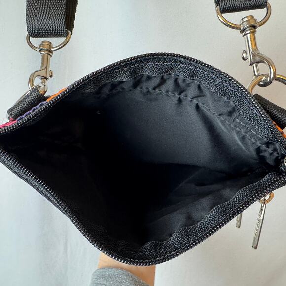 NEW LeSportsac 3-Zip Crossbody Purple Multicolor Bag - Picture 3 of 6